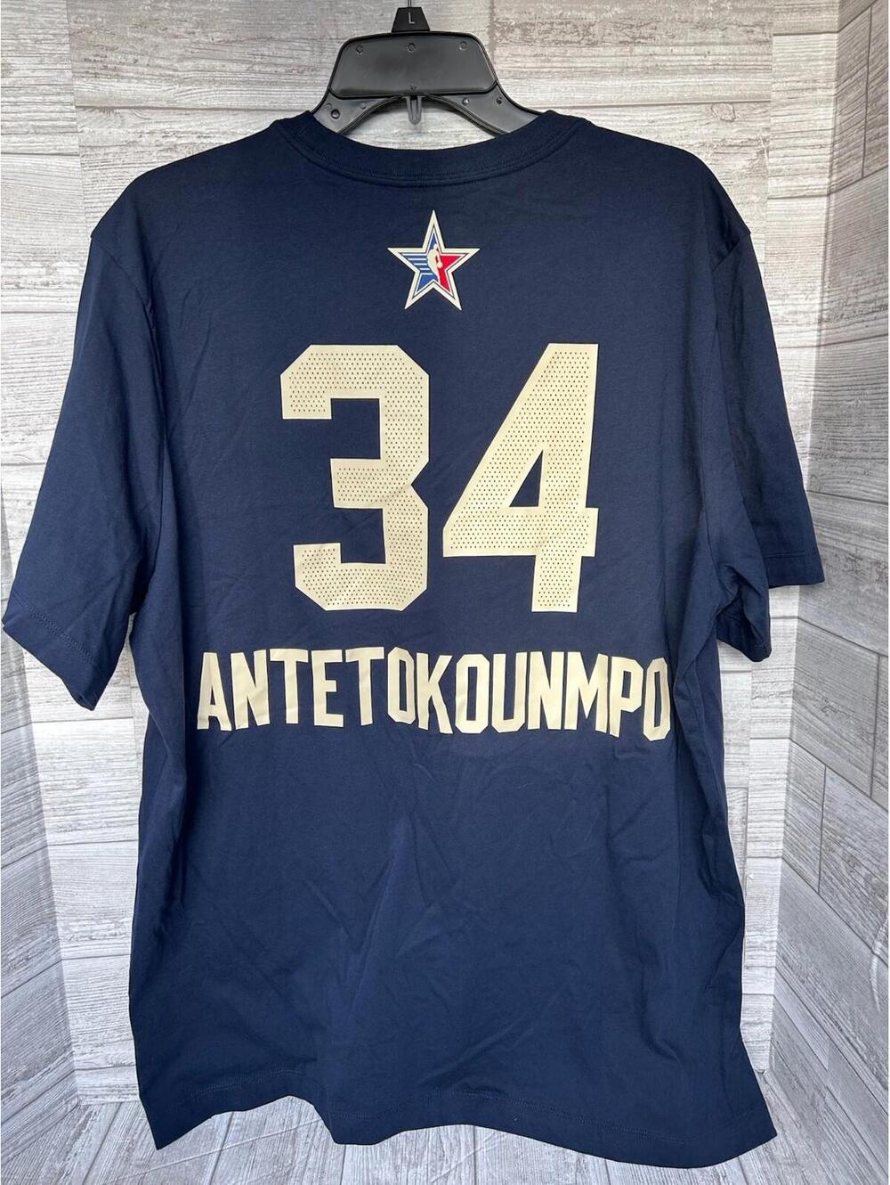 Nike NBA All-Star Giannis Antetokounmpo #34 T-Shirt Men’s XL Blue Jordan NWT